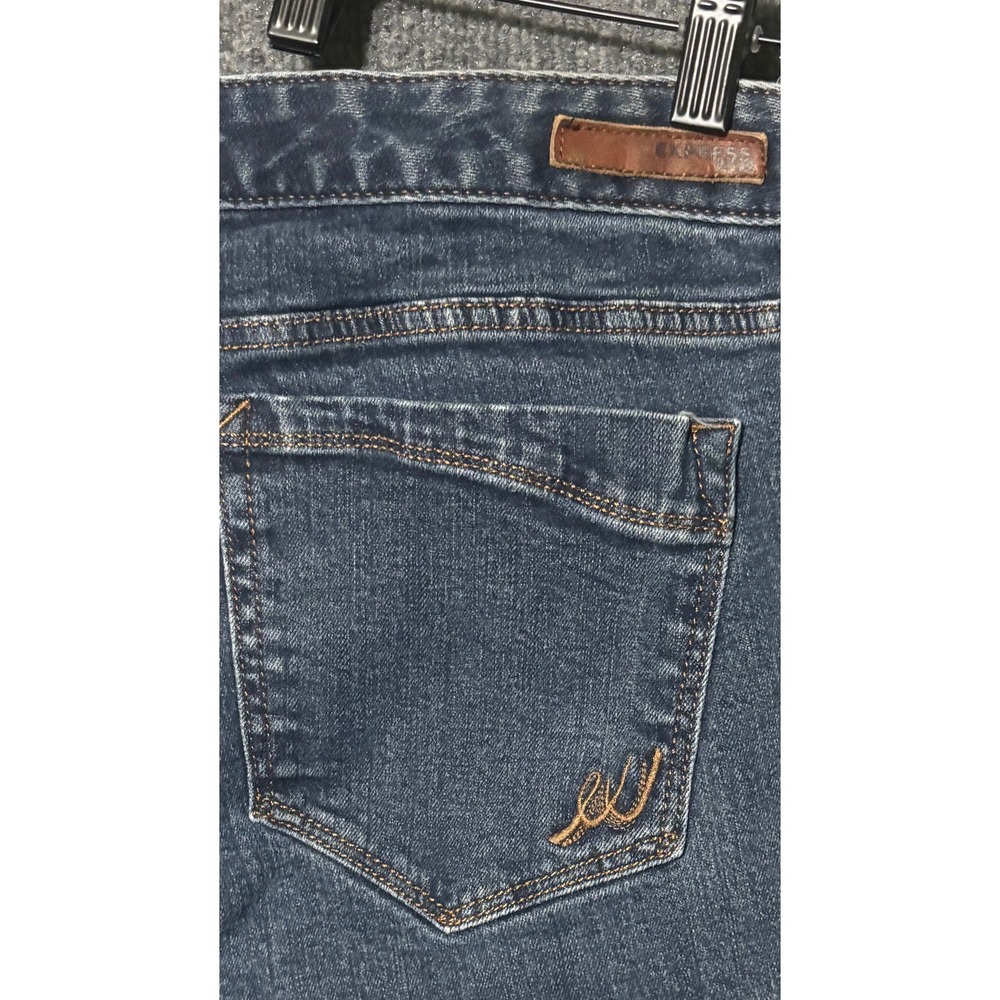 EXPRESS Jeans Barely Boot Stella Low Rise Dark Wash Denim Women's Size 12R - Picture 4 of 8